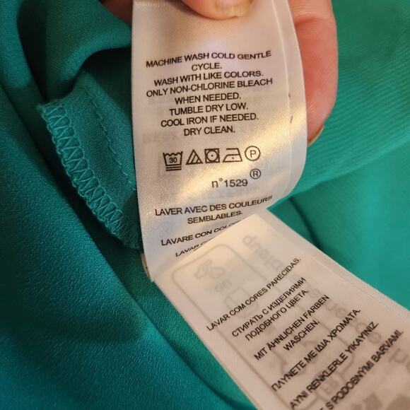 Lauren Ralph Lauren Womens Georgette Gathered Cocktail Party Dress Green Size 14 - Picture 5 of 9